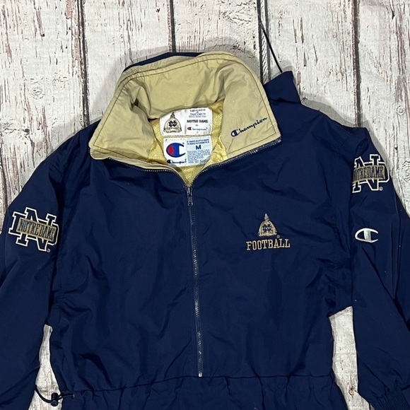 Vintage 90s Notre Dame Fighting Irish Champion 1990s Windbreak Coat Jacket - Picture 3 of 10